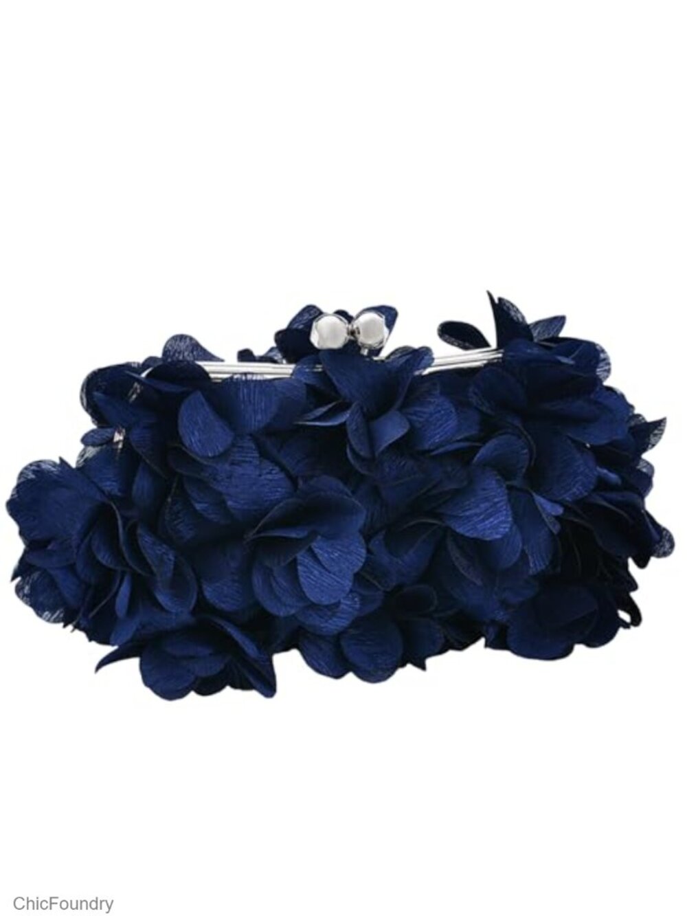 Satin Floral Evening Clutch with Detachable Chain for Wedding Party